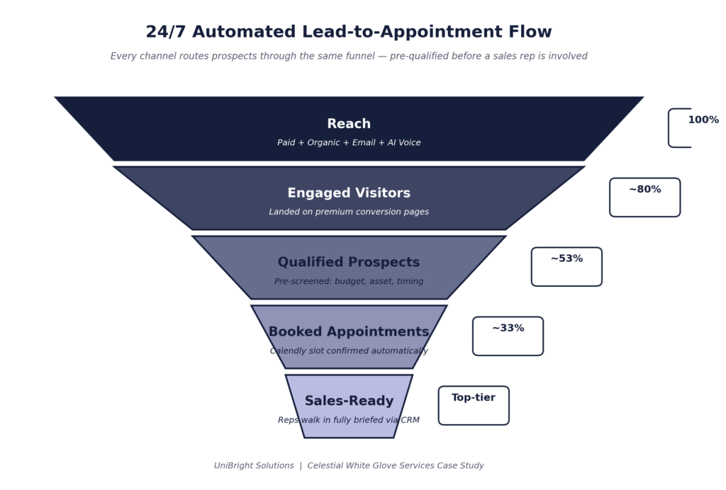 Celestial Spa & Wellness — Booking Volume Up 3.8× in 90 Days — 04_lead_to_appointment_funnel.png